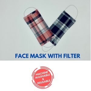 2-Pack of Washable Reusable Face Masks with Filter